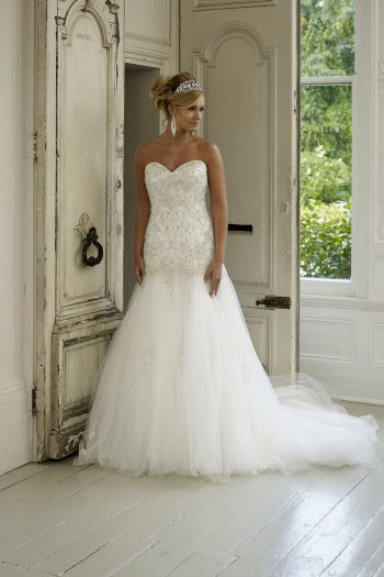 VRI61716-A - Sofi Designs Bridal Beautiful Veromia fit and flare dress with a Strapless sweetheart neckline