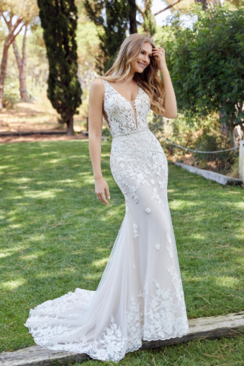 Devota 69527 - Sofi Designs Bridal Beautiful Ronald Joyce Ethereal V-neck