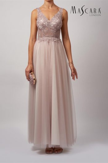 Beautiful Mascara V neckline floor length dress