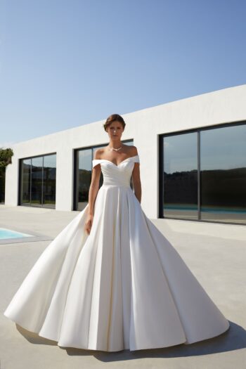 Beautiful satin ballgown by Mark Lesley